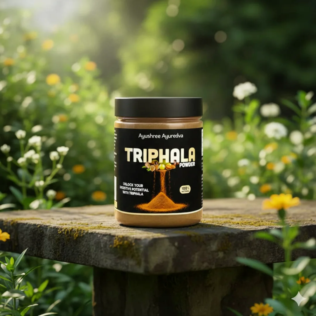 Ayushree Ayurveda Triphala Powder | 100% Natural Digestive Support | Amla, Haritaki & Bibhitaki | Gut Health, Detox & Immunity Booster | Ayurvedic Herbal Powder