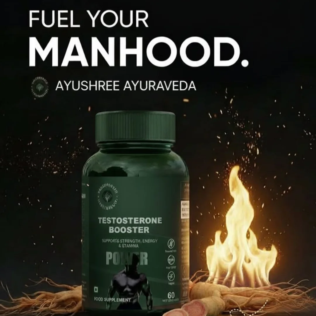 Ayushree Ayurveda Power Capsules for Men | Herbal Vitality & Stamina Support Supplement | Energy, Strength & Performance Support | 60 Veg Capsules